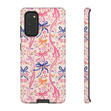 Whirly Bows Phone Case - Pink Preppy Flowers Protective Cover for iPhone, Samsung, Pixel