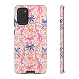 Whirly Bows Phone Case - Pink Preppy Flowers Protective Cover for iPhone, Samsung, Pixel