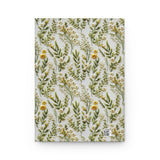 Dainty Leaves Wildflower Journal - Green Flowers Hardcover Blank Notebook