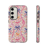 Whirly Bows Phone Case - Pink Preppy Flowers Protective Cover for iPhone, Samsung, Pixel