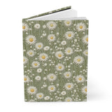 Green Wildflower Daisy Journal - Hardcover Blank Lined Notebook