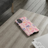 Whirly Bows Phone Case - Pink Preppy Flowers Protective Cover for iPhone, Samsung, Pixel