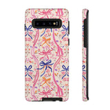 Whirly Bows Phone Case - Pink Preppy Flowers Protective Cover for iPhone, Samsung, Pixel