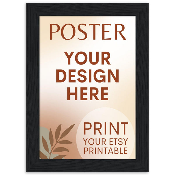 Custom FRAMED Poster | Photo | Painting Printing, Print Your Design, Print Digital Download, Etsy Printable File Download Printing Services 13x18 cm / 5x7″ / Black