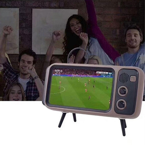 Retro Bluetooth TV Speaker With Phone Holder, Turn Your Phone Into