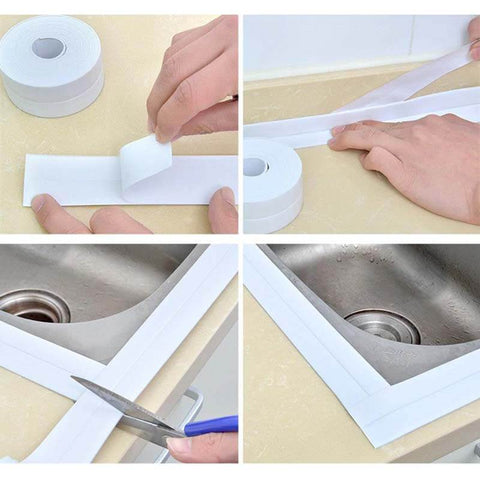 LMHOME Caulk Strip,Tub Caulking Tape PVC Self-Adhesive Waterproof Sealing  Tape for Kitchen Sink Toilet Bathroom Shower and