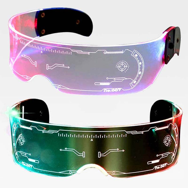 Multicolored LED Visor Glasses