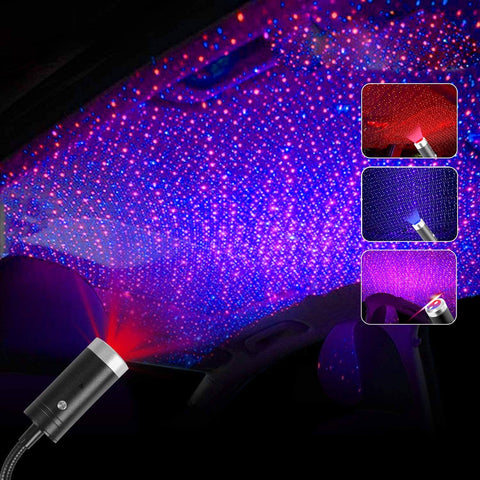 USB Car Atmosphere Blue Star Light Mini LED Projection Lamp Star Night Laser