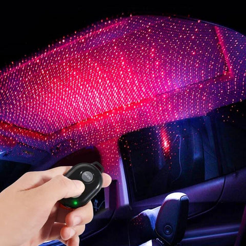 Car USB Interior Roof LED Star Light Atmosphere Starry Sky Night Projector  Lamp Accessories